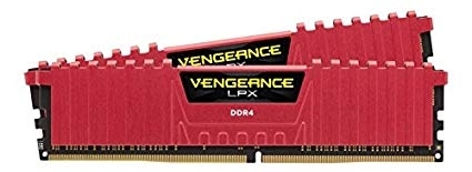Corsair CMK16GX4M2A2400C16R Vengeance LPX 16 GB (2 x 8 GB) DDR4 2400 MHz C16 XMP 2.0 High Performance Desktop Memory Kit, Red