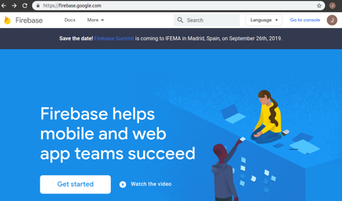 firebase landing page